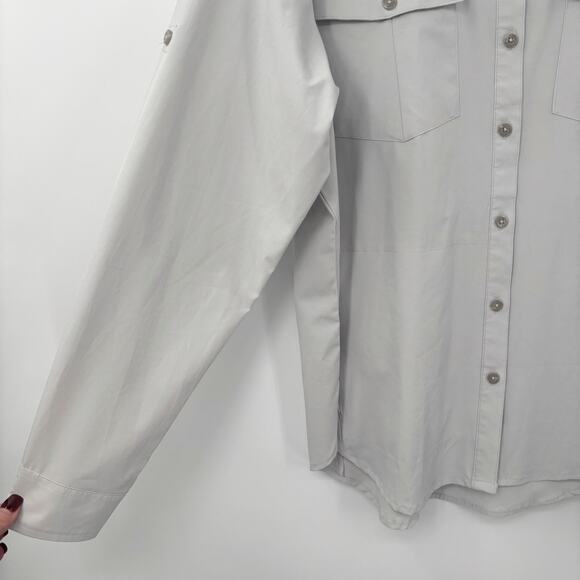 Men’s XXL Grey Fishing Shirt Button Down Vented Back Hiking Outdoor Travel Top‎ - Picture 5 of 9